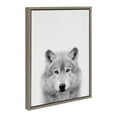 thumbnail image 2 of Kate and Laurel Sylvie Deer, Wolf, Bear European and Cervus Elaphus The Red Deer Black and White Framed Canvas Wall Art Set by Simon Te of Tai Prints, 4 Piece Set Gray, Animal Portrait Art, 2 of 6