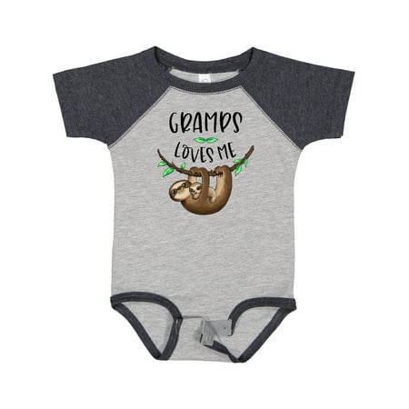 

Inktastic Gramps Loves Me Cute Sloth and Baby Gift Baby Boy or Baby Girl Bodysuit