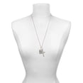 thumbnail image 3 of Delight Jewelry Silvertone Pebble Border Initial - U Everlasting Love Engraved Cross Zoey Necklace, 28", 3 of 4