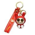 thumbnail image 1 of Frosted Rabbit Keychain Acrylic Red Delicate Key Ring Modern Key Ring Red Handmade Pendant Accessories Good Luck New Year Men Gifts Type 2, 1 of 9