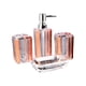 thumbnail image 5 of 4x accesorios de baño botella de loción transparente jabonera taza de cepillo de dientes para regalos de viaje para la familia Rosa Macarena Almacenamiento de baño, 5 of 8