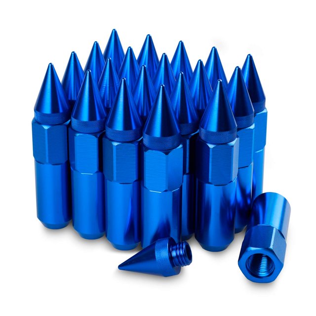 Tuercas De Espiga M12X1.5 Para Llantas Tuercas De Afinador Extendidas De Aluminio 20 Piezas 60 Mm (Azul)