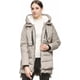 thumbnail image 3 of Chaqueta de plumón gruesa para mujer, parka con capucha, abrigo largo acolchado para invierno, 3 of 5