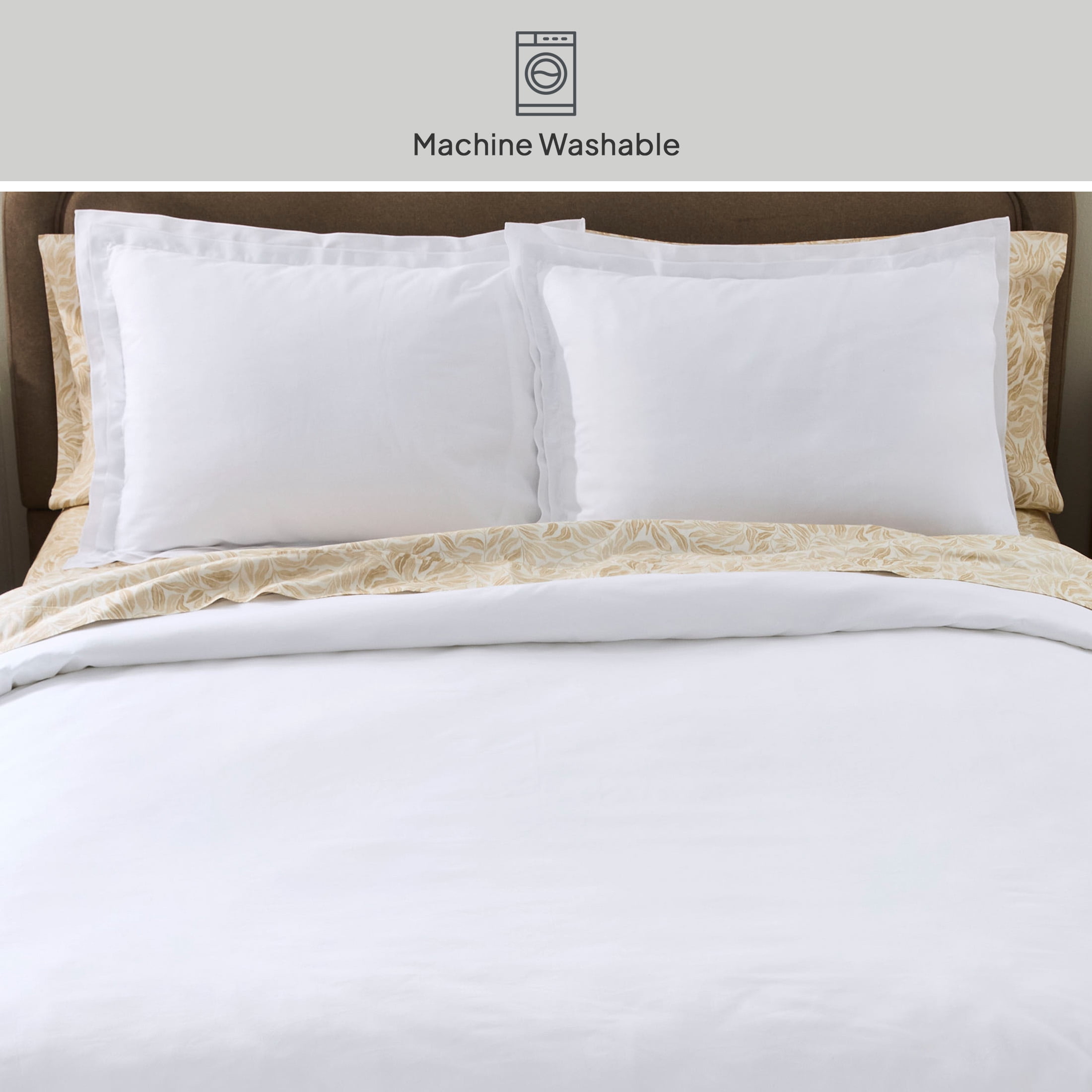 Better Homes & Gardens 3-Piece Arctic White Cotton Percale Duvet Cover Set, Full/Queen