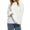 thumbnail image 2 of Women'S Autumn and Winter Round Neck Pullover Loose Casual Long Sleeve Knitted Sweater Pullover Tops White XL, 2 of 9