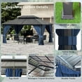 thumbnail image 3 of ASJMR 12x16 FT Hardtop Gazebo Double Roof With Metal Frame,Outdoor Pavilion with Curtains and Nettings,Garden Tent For Courtyards Backyards Decks Grass,Navy, 3 of 7