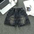 thumbnail image 2 of KAUOD Teen Boys Streetwear Baggy Denim Shorts Wide Leg Knee Length Cargo Jeans Pockets Hip Hop Skateboard Y2k Jorts, 2 of 9