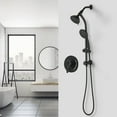 thumbnail image 2 of Proox  Drill-Free 5" Rain Shower Handheld Showerhead Combo Stainless Steel Slide Bar(Valve Included) - 5 Brushed Nickel Brushed, 2 of 5