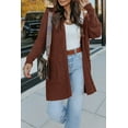 thumbnail image 2 of Women's Long Sleeve Cardigan Open Front Knit Sweaters Solid Soft Casual Loose Outerwear Coats with Pockets, 2 of 9