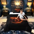thumbnail image 2 of meiyoeat Orange Fire Dragon Twin Comforter Sets for Boys, Flame Animal Bedding Set, Black Orange, Black Reversible, 2pcs, 1 Comforter and 1 Pillowcase, 2 of 6