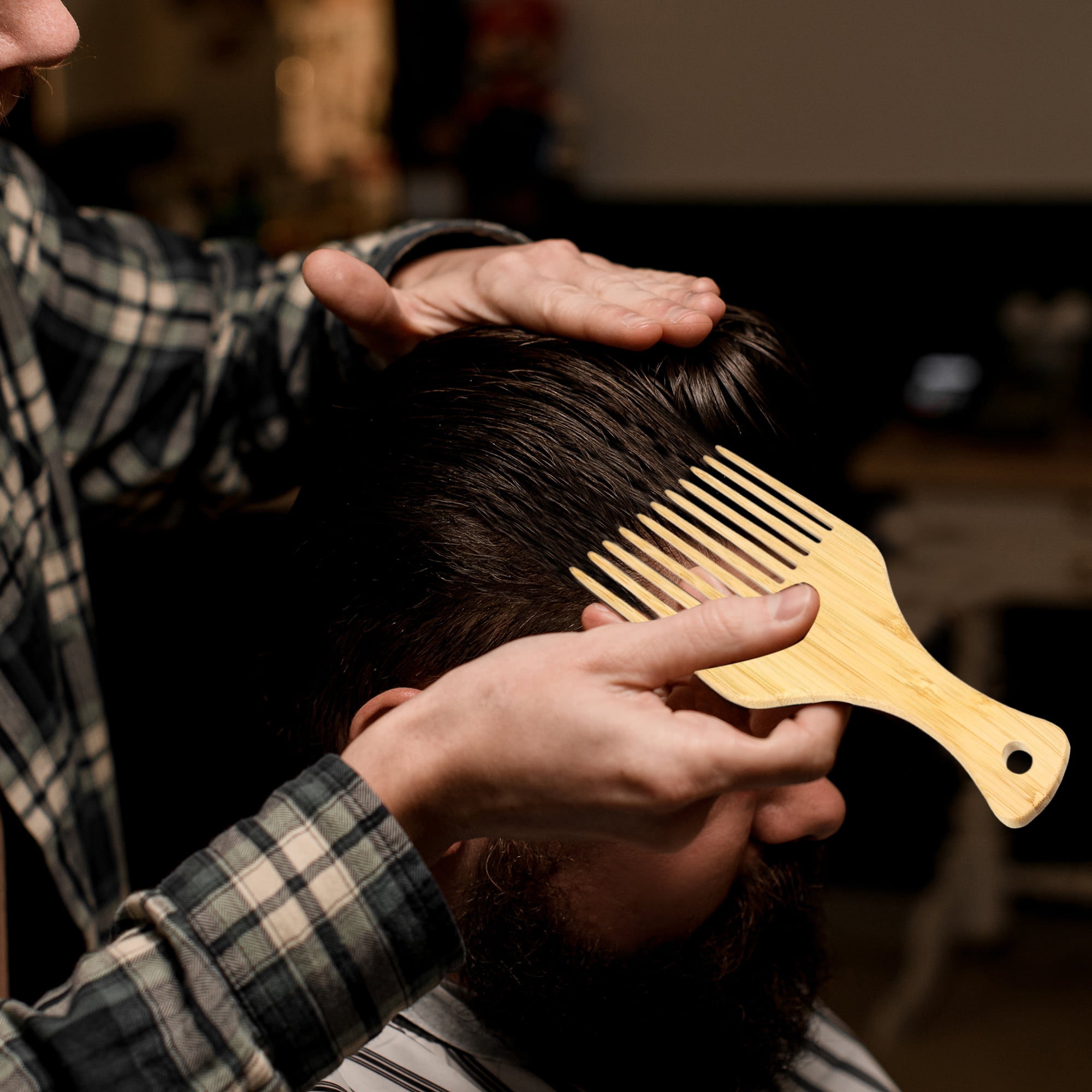 Unique Bargains Wood Afro Hair Pick Combs For All Hairs 7.17"x3.07" 2 Pcs