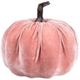 thumbnail image 3 of 6.25" Pink Velour Pumpkin Fall Harvest Decoration, 3 of 7