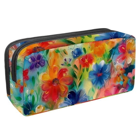MUOOUM Pencil Case, Floral Colorful Painting Large Capacity Pencil Pouch Stationery Pen Bag