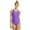 Purple, variant on Solid Thin Strap One Piece Swimsuit, High Cut, Unpadded, Athletic (Women’s)