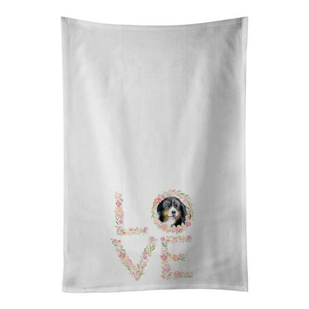 

Bernese Mountain Dog #2 Love White Kitchen Towel Set of 2 Dish Towels 19 in x 28 in
