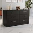 thumbnail image 4 of Kappesberg Foster Black 55.1"W 6-Drawer Dresser and 3-Drawer Chest Set with Sleek Handles - for Adults and Teens, 4 of 6