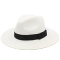 thumbnail image 1 of XmhyTop Sombrero de paja blanca, protección solar y estilo moderno, tamaño 54 - 59 cm, 1, 1 of 5