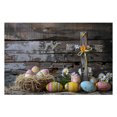 thumbnail image 2 of Ovzne Spring Wreath Fence Easter New Photo Material Photography Background Cloth On Clearance, 2 of 6