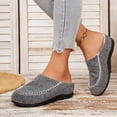 thumbnail image 5 of HNMKIU Slippers Women Round Toe Closed Back Mules Thick Platform Sole Outdoor Partial Slide Comfortable Casual Lightweight Cute Slippers for Women Everyday Light Gray,8, 5 of 8
