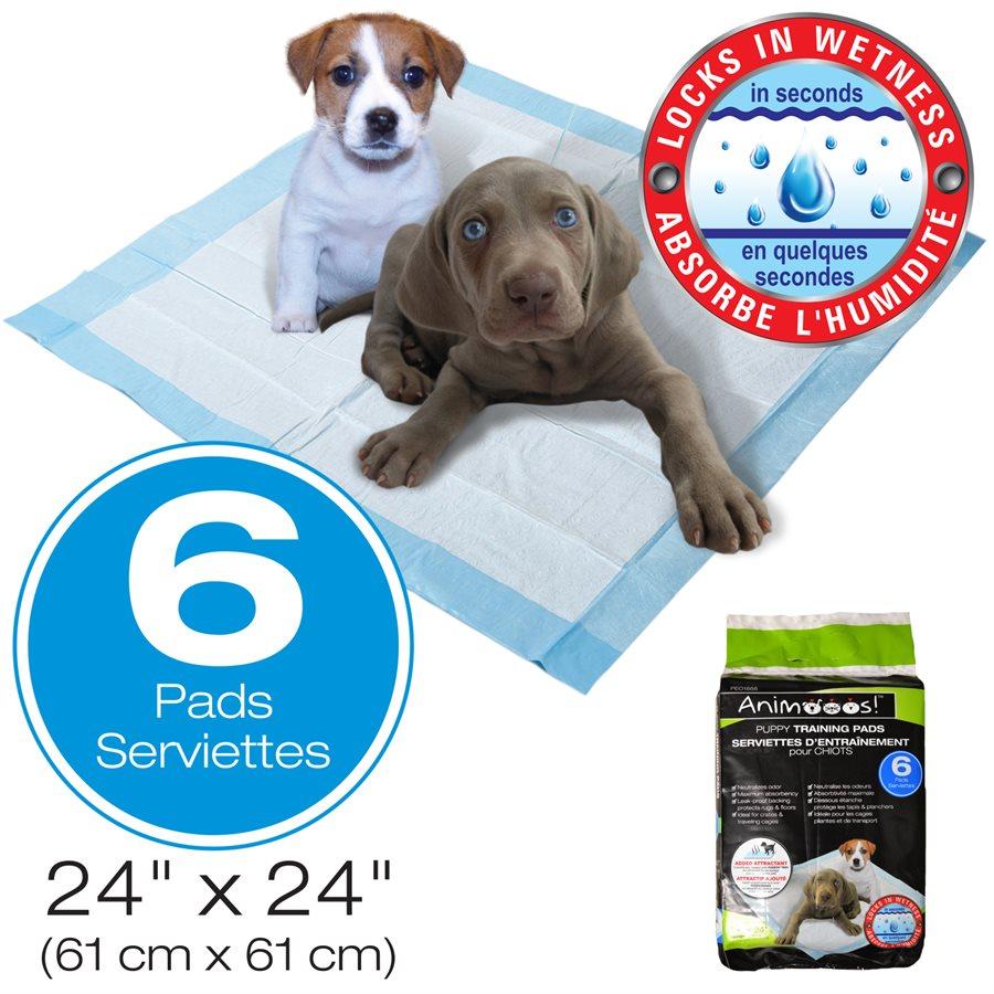 Pet Puppy Training Pads, 24" x 24", 6/Pack Walmart Canada