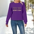 thumbnail image 2 of Harpily Clearance Womens Long Sleeve SweaterWomen's Probably Hungry Likely Deepy Cold Printed Hoodless Hoodie Purple XXL, 2 of 5