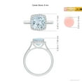 thumbnail image 4 of Angara Natural 1.95 Ct. Aquamarine with Diamond Halo Ring in 14K White Gold for Women (Ring Size: 12), 4 of 9