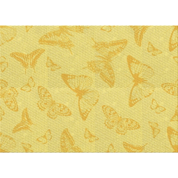 Ahgly Company Machine Washable Indoor Rectangle Transitional Neon Yellow Area Rugs, 5' x 7'