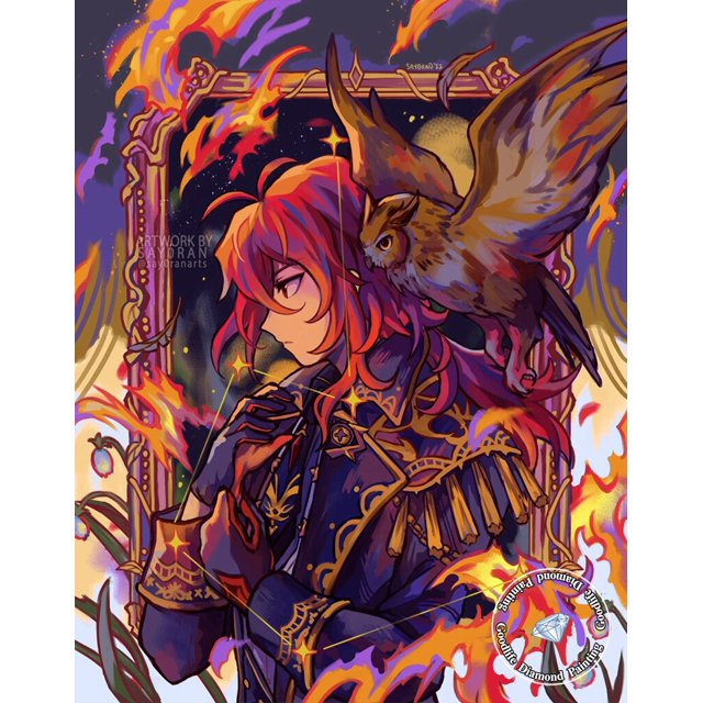Pintura de diamantes 5D DIY Genshin Impact Yae Miko, mosaico de niña de dibujos animados, juego de punto de cruz, artesanía de fantasía, diamantes de imitación, decoración del hogar