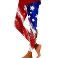 thumbnail image 2 of Bjutir 4Th Of July Leggings Women Summer Flag Star Stripe Print Workout Tummy Control Casual Yoga Pants Stright Slim Leg High Waist Long Leggings Gym Leggings For Women Red 2Xl, 2 of 4