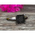 thumbnail image 2 of 1.25 carat Classic Princess Cut Black Diamond Moissanite Solitaire Engagement Ring on 10k White Gold, 2 of 5