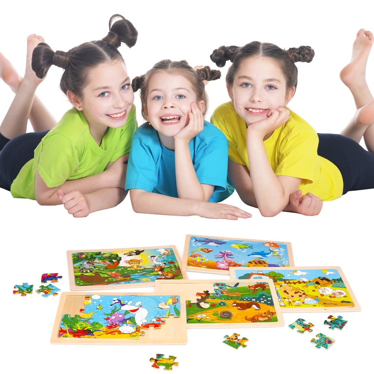 Sixwipe Wooden Puzzles Set, 5 Pack Educational Toy photo 7