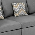 thumbnail image 3 of Tony 95 Inch Modern Sofa with 3 Throw Pillows, Gray Fabric Upholstery- Saltoro Sherpi, 3 of 5