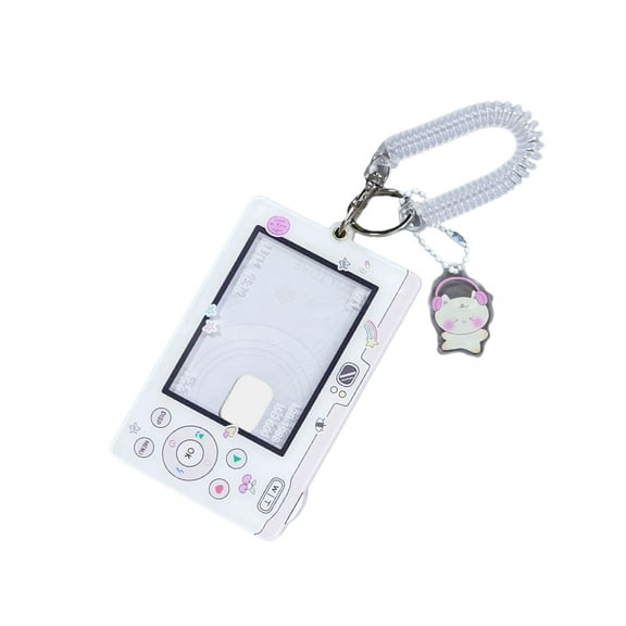 COOLHOOD Photocard Holder Card Sleeve Bus Card Holder Cartoon Card Holder Acrylic Card Protector with Pendant Keychain