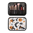 thumbnail image 3 of 3-Piece Travel Toiletry Set with Hanging Bag Cosmetic Pouch & Brush Roll for Travel Gym Camping Halloween Cute Doodle Clip Art Set, 3 of 9