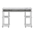 thumbnail image 4 of UrbanPro Contemporary Wood No-Tools Student Desk in White Faux Marble, 4 of 7