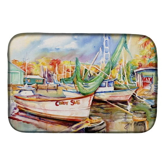 Caroline's Treasures Sailboat Cindy Sue Dish Drying Mat