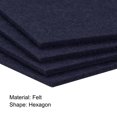 thumbnail image 4 of Uxcell Felt Coasters, Hexagonal Absorbent Pad Coaster for Drink Cup Pot Bowl Vase, Dark Blue 9 Pack, 4 of 5