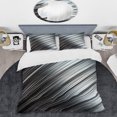 thumbnail image 2 of Designart "Abstract Motion Lines I" Abstract Bedding Covert Set - Abstract Silver Modern Bed Set With 2 Shams, 2 of 5
