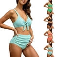 thumbnail image 1 of Gyexs Maternity Swimsuits Two Piece Bikini Set High Waisted 2026 Beach Vacation Swimwear Light Blue, Size M, 1 of 5