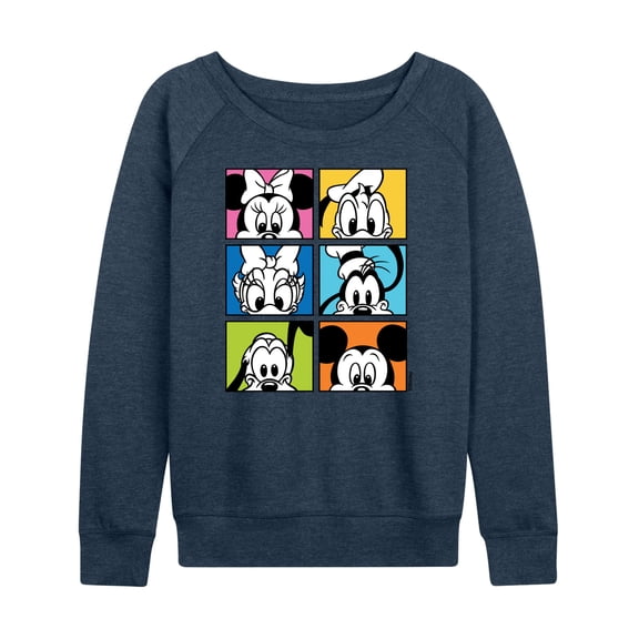 Mickey & Friends - Mickey Friends Grid - Women's Lightweight French Terry Long Sleeve Shirt