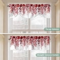 thumbnail image 5 of Red Eucalyptus Leaves Tie Up Valance Curtains for Windows, Kitchen Curtains Window Treatments, Summer Botanical Weeping Short Window Shades Valances for Bedroom Bathroom Cafe 42"x18", 5 of 8
