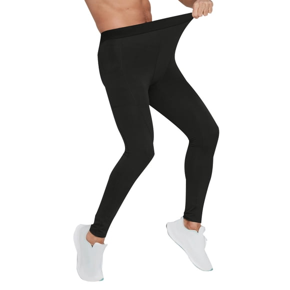 cfhntfmh Men's Compression Pants Soft Stretch High Waisted Athletic Leggings Comfy Workout Yoga Base Layer Bottoms