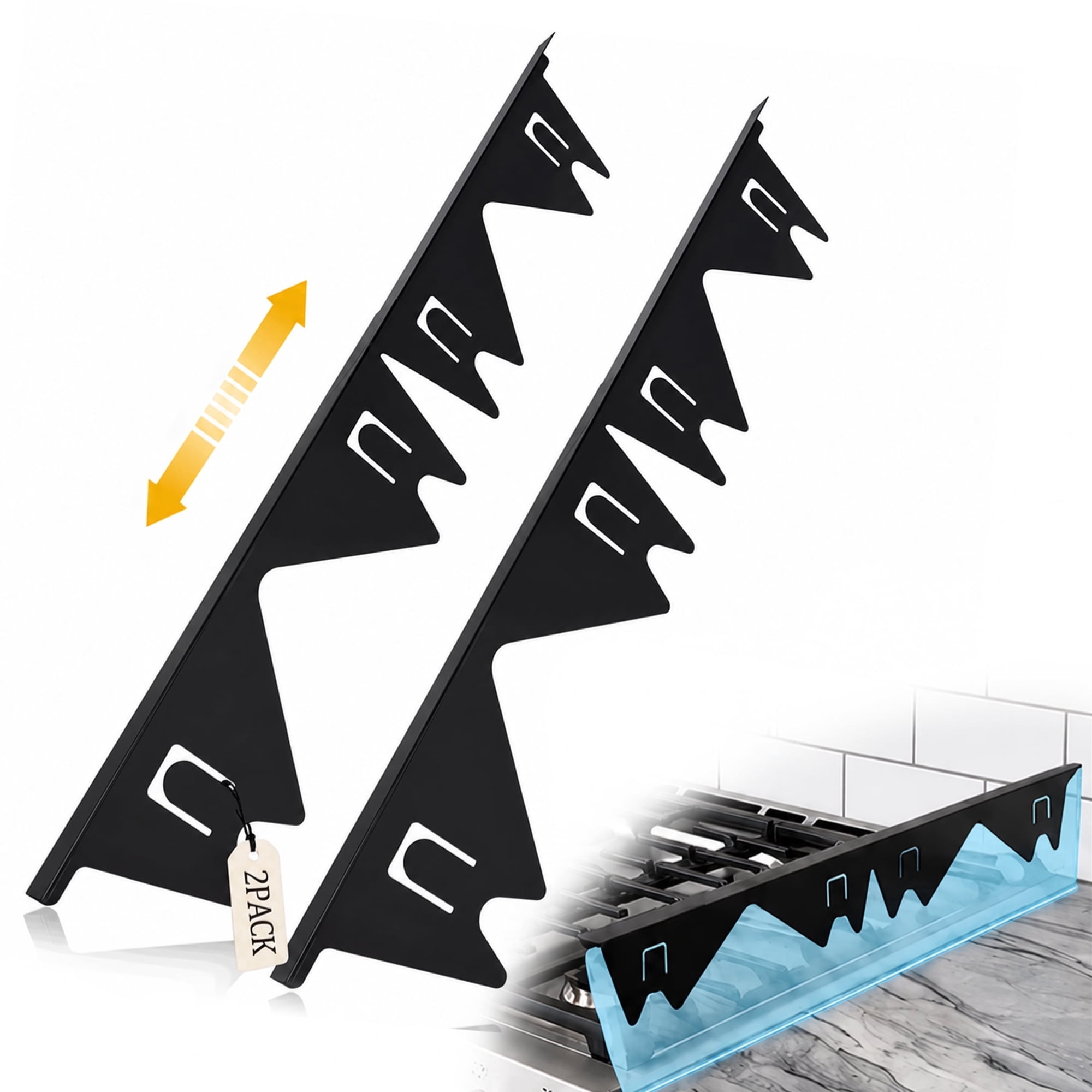 LZSDS Stove Gap Covers 2 Pack Stainless Steel, Telescoping Range Gap Filler 13.8-27.5 in Heat Resistant for Kitchen Oven