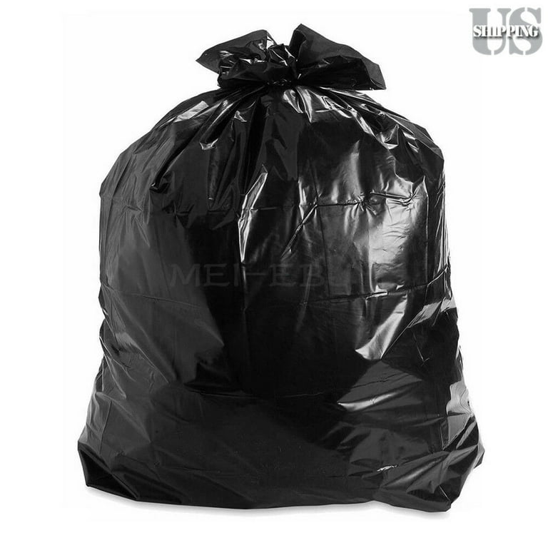 PlasticMill 64-Gallons Black Outdoor Plastic Construction Trash Bag  (30-Count) in the Trash Bags department at