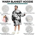 thumbnail image 5 of Wearable Oversized Blanket,Pioneer Flower Floral Print Pattern Wearable Blanket Hoodie for Adults,Cozy Hooded Blankets with Super Pockets,Super Warm Fuzzy Pullover for Women & Men, 5 of 6