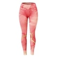 thumbnail image 2 of Gibobby Pantimedias yoga Dama Leggings con estampado moda para mujer Leggings elásticos pantalones casuales botas pantalones（Rojo， S), 2 of 5