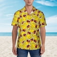 thumbnail image 2 of Logiee Duck with Star Sunglasses Print Mens Hawaiian Shirts,Loose-Fit Short Sleeve Button Down Tropical Aloha Beach Shirt,Summer Vacation Wedding Tops,Small, 2 of 7