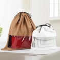 thumbnail image 3 of Neinkie Jumbo Non-Woven Fabric Dustproof Drawstring Dust Covers Large Cloth Storage Pouch String Bag for Handbags Purses Shoes Boots, Portable Transparent Clothes Pouch, 3 of 7