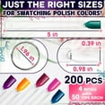 thumbnail image 2 of Rongsi 200 Pcs Clear Nail Swatch Sticks - Nail Swatches for Gel Polish - Transparent Acrylic Practice Tips with Metal Rings, Suitable for Displaying Colors, Training Templates, 2 of 9