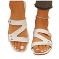 thumbnail image 2 of Xucatan Summer Sandals for Women, Flat Slide Design, Glossy Straps with Contrast Stitching, Easy On and Off Wear Gift, 2 of 9